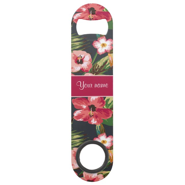 Fleurs et feuille tropicaux élégants de ketmie (Devant)