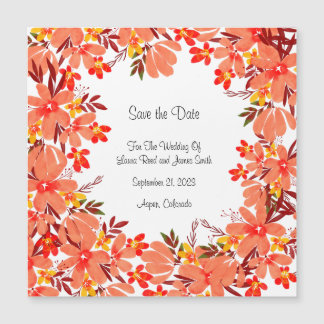 Fleurs et feuilles d'automne Enregistrer la date C