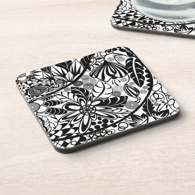Fleurs et Feuilles de Dessous de verre floraux (Côté gauche)