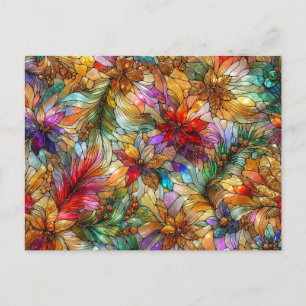 FLEURS ET FEUILLES DE NOËL ~ Carte postale ~