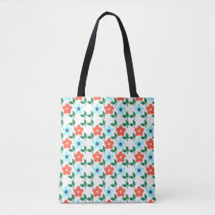 Fleurs et feuilles sur tout le Sac fourre-tout