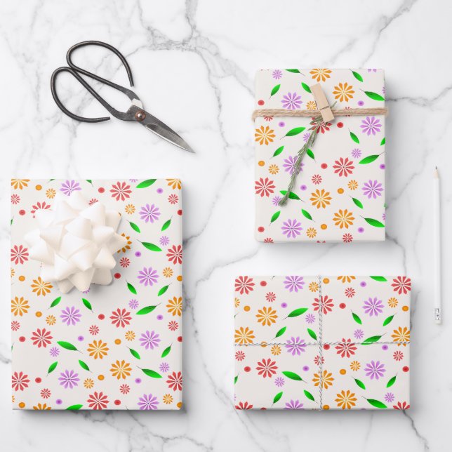 Fleurs et feuilles vibrantes de printemps  (Recto)