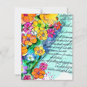 Fleurs et lettres Cartes de notes