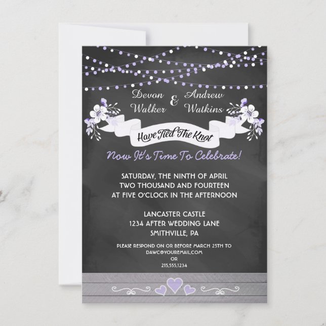 Fleurs et lumières Invitation de mariage après la  (Devant)