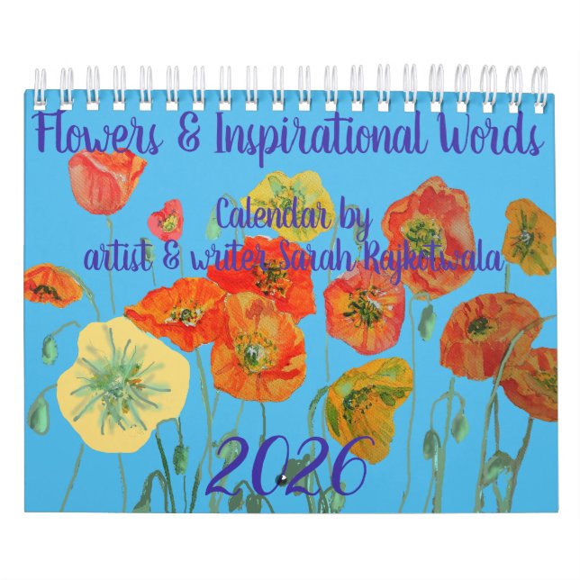 Fleurs et Mots Inspirants Calendrier d'Art 2026 (Protection)