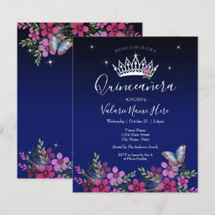 Fleurs et papillon Quinceanera
