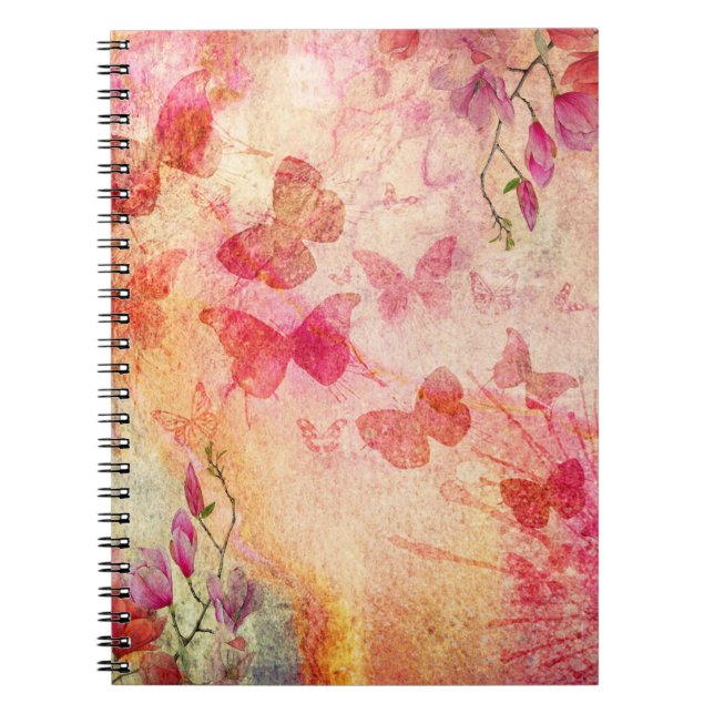 Fleurs Et Papillons Aquarelle, Carnet (Devant)