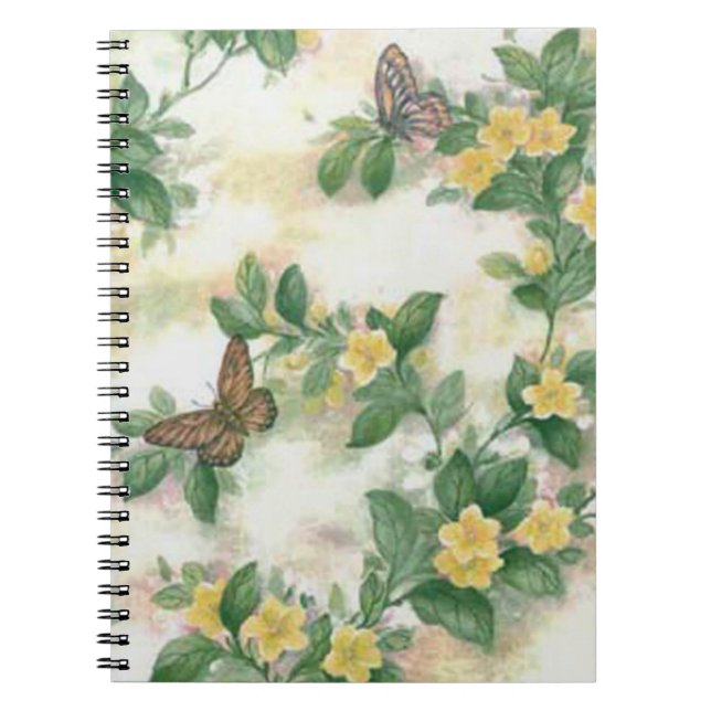 Fleurs Et Papillons Carnet Spiral (Devant)