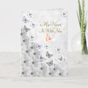 Fleurs et papillons Carte Condolence - Ami