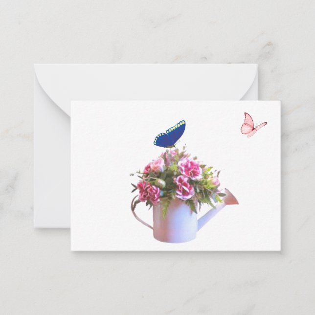 Fleurs Et Papillons Cartes De Notes (Devant)