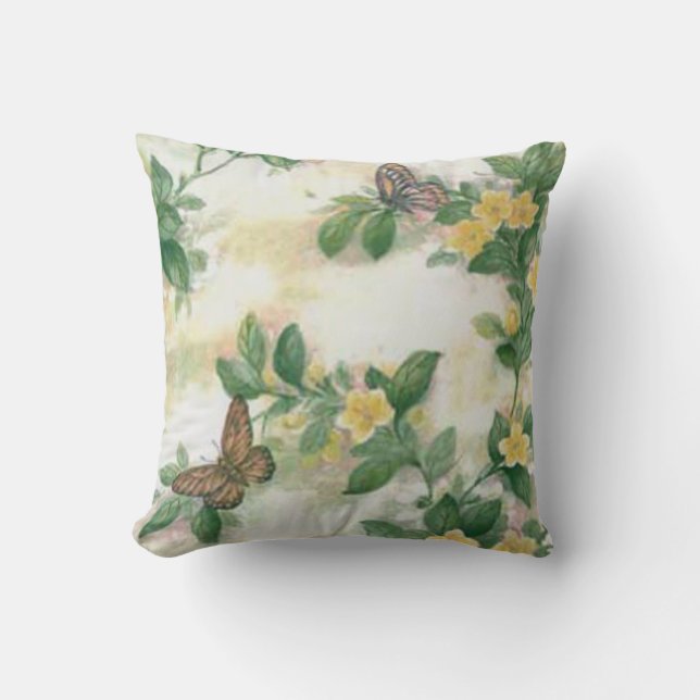 Fleurs Et Papillons Coussin réversible (Recto)