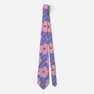 Fleurs Et Rayures Roses Cravate
