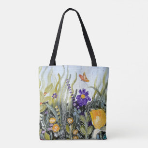 Fleurs et sac de fourre-tout de conception de