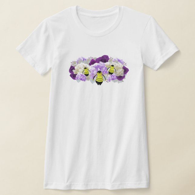 Fleurs et T-shirt abeilles (Poser)
