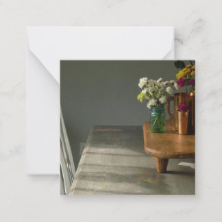 Fleurs et table Vintage Carte de voeux pour la vie