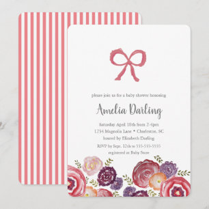 Fleurs et vaches Baby shower Invitation