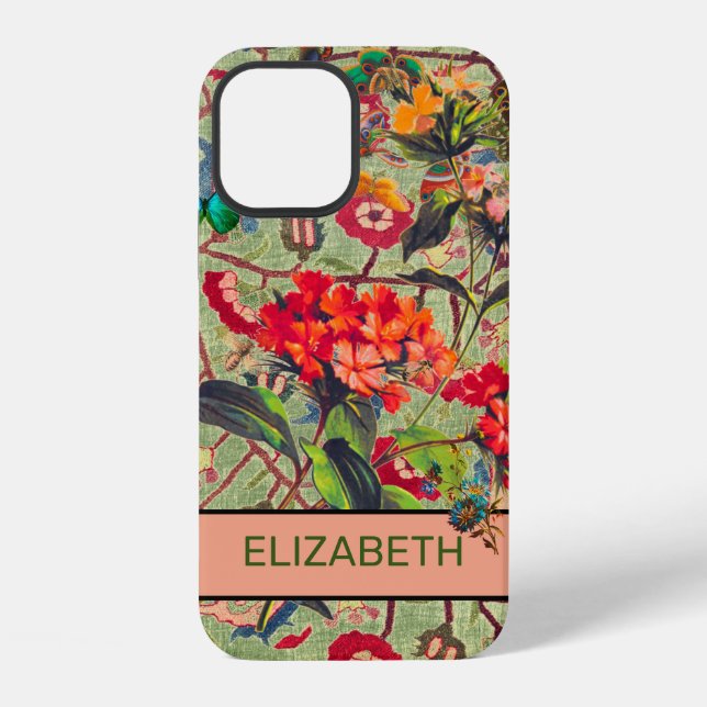 FLEURS ET WILLIAM MORRIS iPhone 12 COQUE do-it-you (Verso)