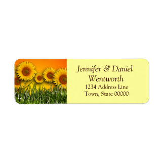 Fleurs Étiquettes de adresse tournesols