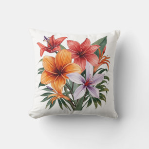 Fleurs Exotiques – Bouquet Tropical Coussin