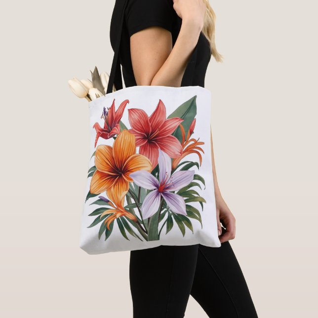 Fleurs Exotiques – Bouquet Tropical Tote bag (De près)