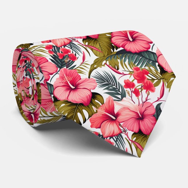 Fleurs exotiques colorées Cravate de design (Roulé)