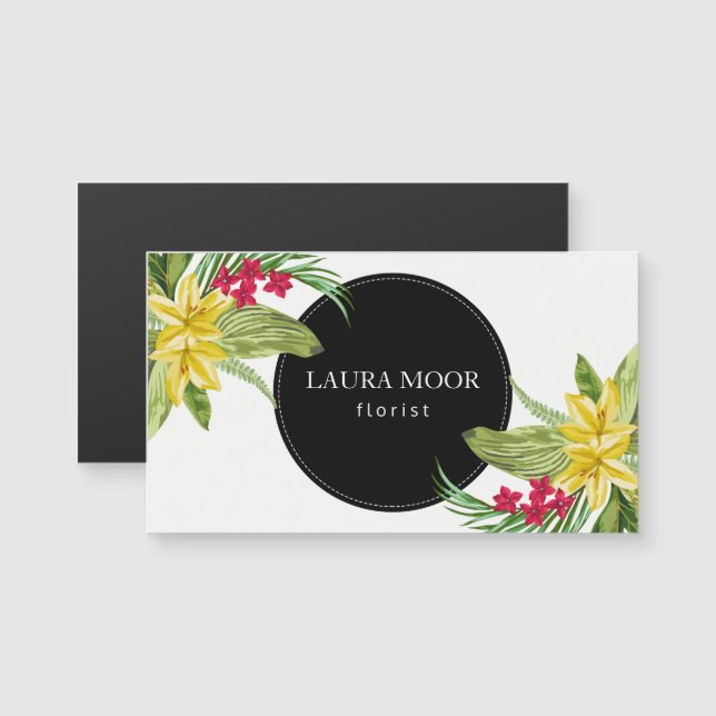 Fleurs Exotiques Et Cercle Noir (Devant / Derrière)