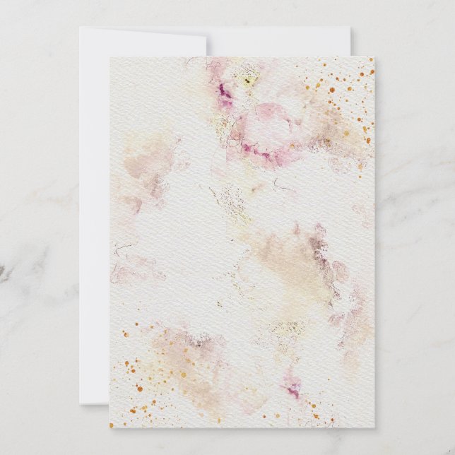 Fleurs Faire-part de mariage sur papier aquarelle  (Devant)