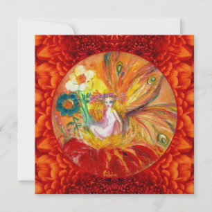 FLEURS FAIRY Rouge Jaune Imaginaire Invitation
