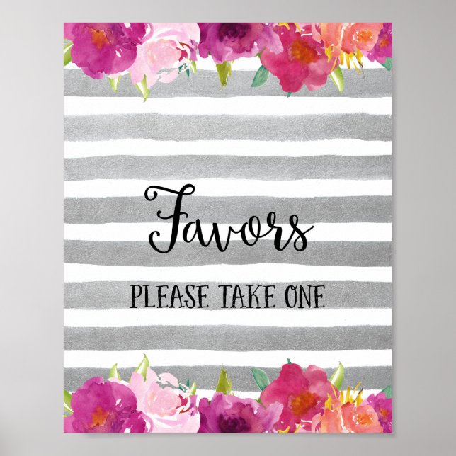 Fleurs Faveurs Poster Mariage Imprimer (Devant)