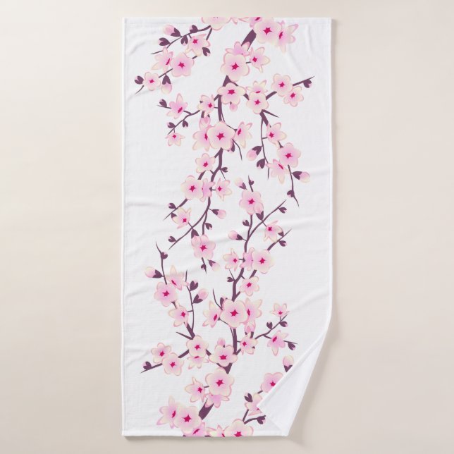 Fleurs florales de cerisiers (Serviette de bain)