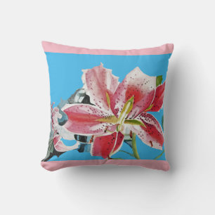Fleurs florales Lily rose Coussin Pastel Décor