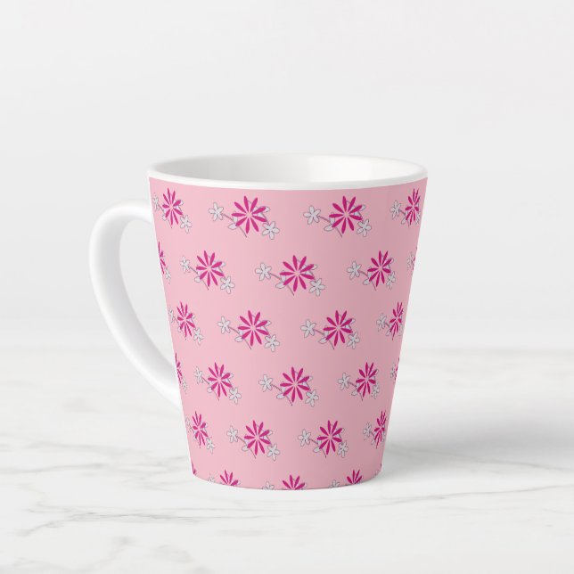 Fleurs florales roses 4Laila Latte Mug (Angle gauche)
