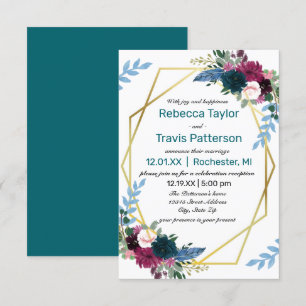 Fleurs Florales Teinte 3x5 Teal - Faire-part de ma