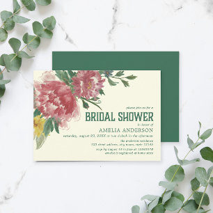 Fleurs florissantes Invitation à la douche nuptial