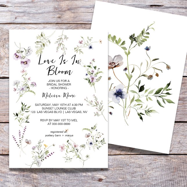 Fleurs flottantes fleurit Invitation de douche nup (Créateur téléchargé)