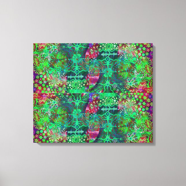 Fleurs fluorescentes Quad Canvas Impression (Recto)