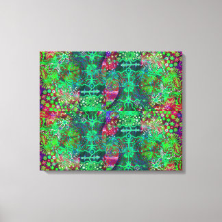 Fleurs fluorescentes Quad Canvas Impression