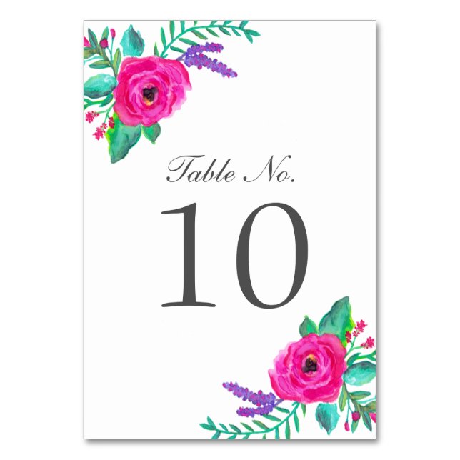Fleurs fraîches Cartes Numéro de tableau (Par défaut)