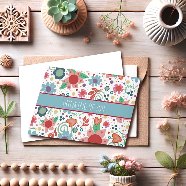 Fleurs funky Coeurs Girly Inspirivity Carte pour n (Créateur téléchargé)