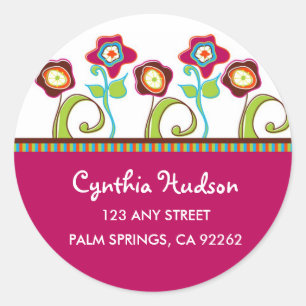Fleurs funky Étiquettes de adresse