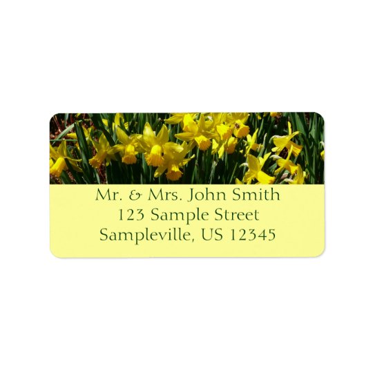 Fleurs gaies de ressort des jonquilles I jaune Étiquettes D’adresse