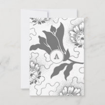 Fleurs grises vintage avec monogramme | Merci