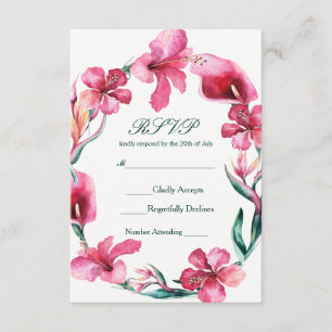 Fleurs hawaïennes tropicales Mariage élégant RSVP