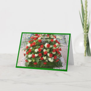 Fleurs heureuses de carte de fils et de