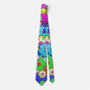 Fleurs hippies cravate