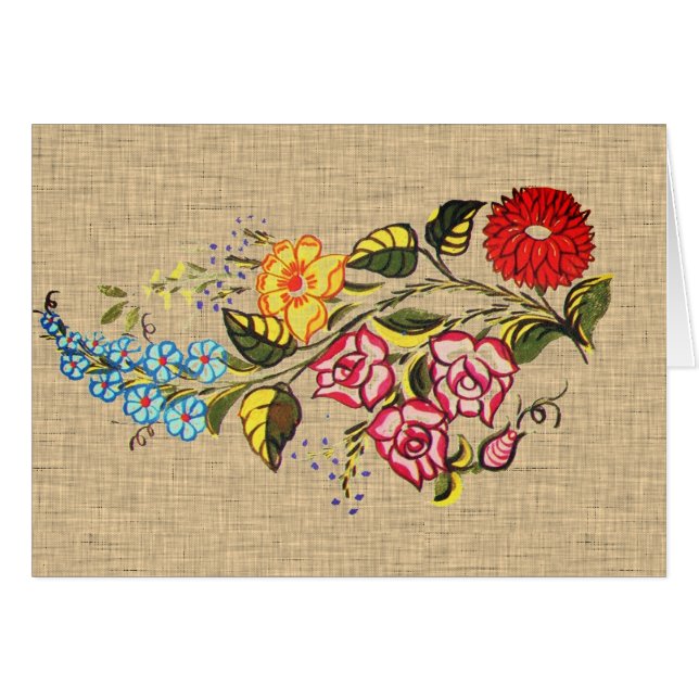 Fleurs hongroises vintages - faux tissu (Devant horizontal)