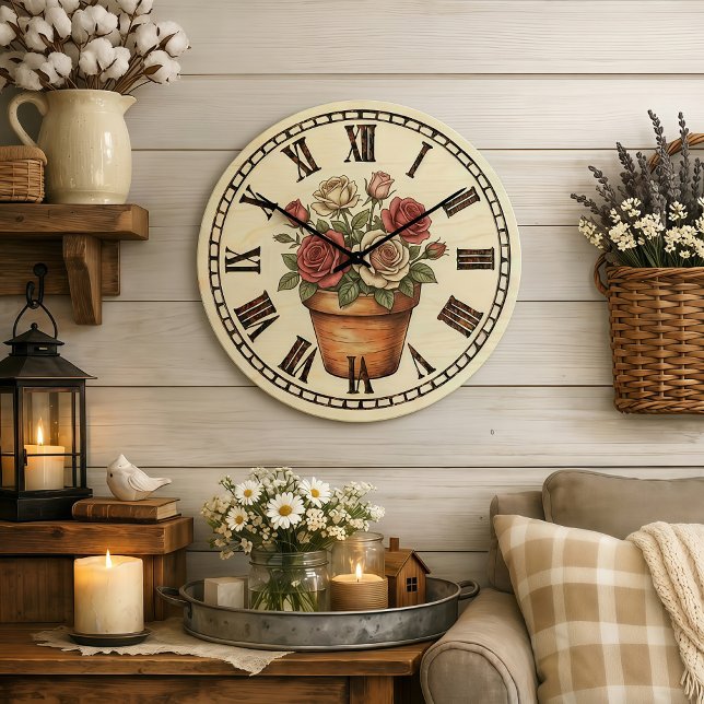 fleurs - Horloge murale (Créateur téléchargé)