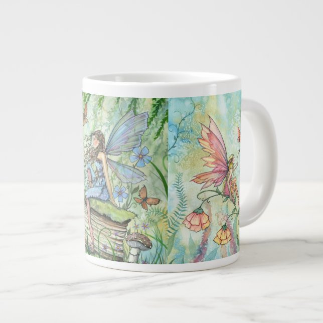Fleurs Imaginaires Art Jumbo Mug (Devant droit)