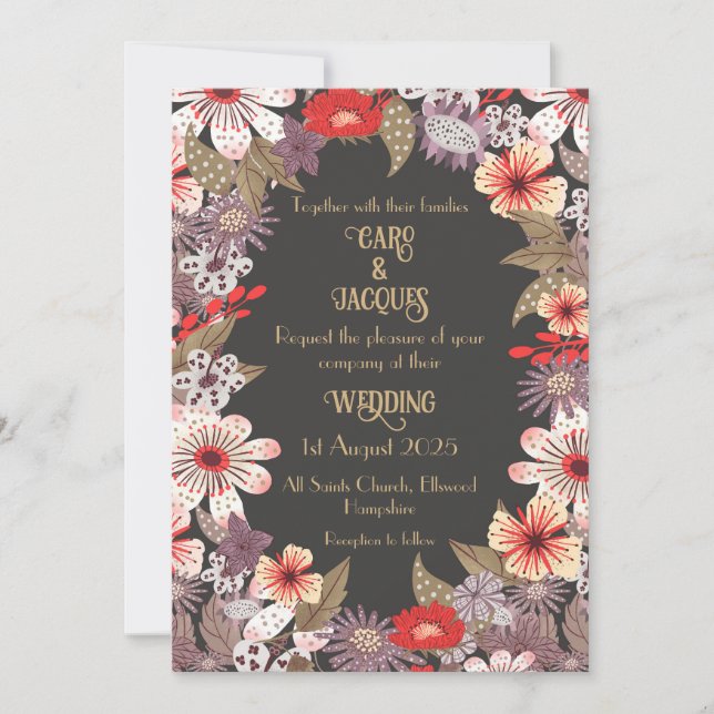 Fleurs Imaginaires - Faire-part de mariage (Devant)
