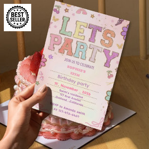 fleurs invitation d'anniversaire filles